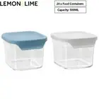 24 x Plastic Food Storage Containers Kitchen Pantry Nuts Cereal Organsier 500ML