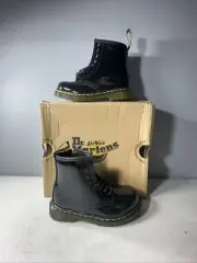 Dr Martens 1460 T Boots Black Toddler Patent Leather Doc Martens Size 8