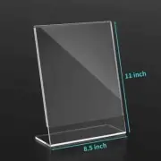 8.5 x 11-Inches Slant Back Acrylic Sign / Menu Holder Frame Clear 20 PACK!