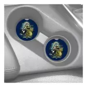 JACK SKELLINGTON OOGIE BOOGIE CUSTOM RUBBER CAR DRINK HOLDER COASTERS 2pc SET