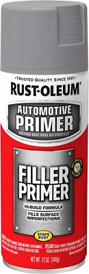 Rust-Oleum Automotive Filler Primer Spray Grey 340G - Hi-Build Formula, Fills Im