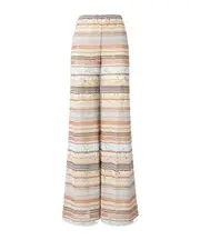 Missoni Lamé Zigzag Fret Palazzo Trousers IT40,IT44,IT38 Nude