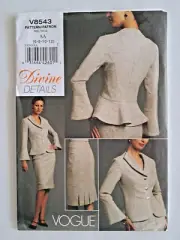 Vogue 8543 sewing pattern Divine Details Jacket and Skirt 6-8-10-12 uncut