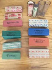 Vintage Assorted Lot Coin Wrappers Pennies Nickles Dimes Quarters
