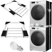 Dryer and Washer Stacking Kit for Washer and Dryer, Universal Washer and Dryer Stacking Kit with Pull Out Drying Rack,
