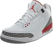 Jordan Men's Air 3 Retro, White/FIRE RED-Cement Grey, 11.5 M US