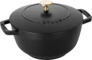 staub Wa-NABE 40501-009 Wanabe Black L 20cm Two-Handed Cast Iron Pot New
