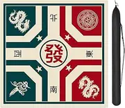 Tldcdte 32.4" Mahjong Table Mat Non-Slip, Noise-Reducing Game Table Cover with Storage Bag Foldable Game Mat for Mahjong, Cards, Board Games(White,Red,Blue)