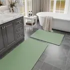 Sage Green Bath Mat Set 2 Piece - Quick Dry Super Absorbent Diatomaceous Eart...