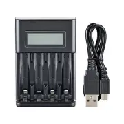 USB Plug Fast Battery Charger for AA AAA Rechargeable Batteries 4 Slots