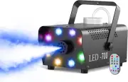 Máquina de niebla de 700 W con 8 luces LED RGB y control remoto inalámbrico
