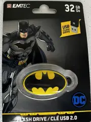 Emtec Batman USB 32 GB Flash Drive/Keychain Back to School New Sealed