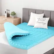 Advwin 8cm 7 Zone Double Memory Foam Mattress Topper with Cool Gel Infusion Egg Crate Support Fabric Cover