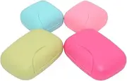 4 Pcs Portable Soap Box Holder, Candy Color Soap Case Container for Home, Bathroom, Travel, Outdoor Hiking, Camping, Gym, Vacation (2 Large + 2 Small)