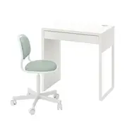 MICKE/ÖRFJÄLL desk and chair, white/light green