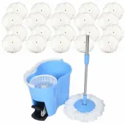 Microfiber Spin Mop Easy Floor Mop with Bucket + 20 Mop Heads 360 Rotating Head