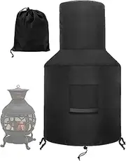 Fire Pit Shield - Weatherproof Chiminea Cover | Multifunctional FireBowl Cover with Drawstring Bag, Rainproof Patio Dust Guard for Clay Fireplace and Backyard Heater Outdoor Use