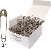 Extra Large 2 inch Safety Pins - Heavy Duty Large Safety Pins Silver Safety P...