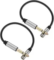 Replacement Headphone Cable 2pcs Audio Extension Cables 6.35mm to 3.5mm No Driver Needed