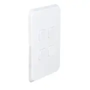 Clipsal Iconic 3044C-VW - 4 Gang Switch Plate Cover - Vivid White - (Skin Only)