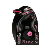 Flexi Classic Tape Retractable Dog Lead Black (Large 5m)