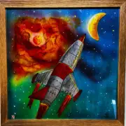 50's Era Spaceship 1 of 4 Painting
