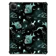 iPad Pro 11-inch (3rd/4th gen) iPad Impact Case Fish Abyssal Monster and bioluminescent Sea Creatures on Deep Ocean Zone