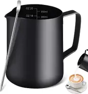 Milk Frothing Pitcher 12OZ/350ML Stainless Steel Espresso Steaming Pitcher
