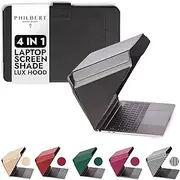 Philbert Design - Aruba Sun Shade and Privacy Lux Hood - Universal for 15″/16” Laptop | Heat Protection | Contrast Enhancement | Self-Standing | Pocket | Sustainable. Patent No. D790551 - Black