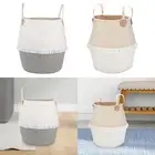 Laundry Basket Foldable Cotton Storage Basket for Bedroom Living Room Dorm