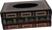 Amosfun Antique Book Paper Towel Box Wood Tissue Holder Paper Towel Storage Organizer