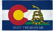 Colorado DON'T TREAD ON ME Flag 3x5 ft Rattlesnake Tea Party Gadsden Snake State