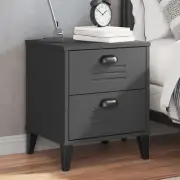 bedside cabinet grey 2 drawers storage engineered wood 40x35x48 cm 4910