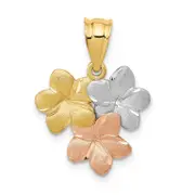 14K Tri-Color Flower Pendant