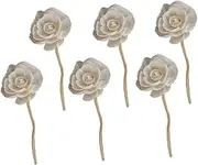 FUNOMOCYA 6Pcs Decorative Flower Rattan Diffuser Sticks for Home Aromatherapy Fast Absorption Aroma Refill for Kitchen Bedroom Living Room