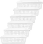 SOPOTUTU 6pcs Versatile Desktop File Organizer Baskets Makeup Storage Container for Office Study Living Neat Orderly Holder for Documents Stationery and Cosmetics