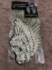 Sequin Wings Gold XL Appliqué Accessory Bling Crafts Cosplay Costume Halloween