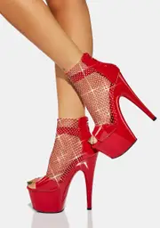 [Pleaser] Scarlet Glamour Stunts Rhinestone Platform Heels