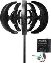 HUIZHITENGDA No Noise10000w Windmill Wind Turbines Generator,12V 24V 48V 220V with Controller Vertical Wind Turbines Generator for Home Camping(Black)