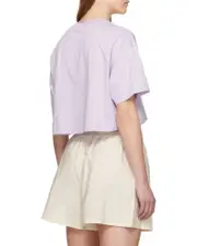 sequin-logo cropped T-shirt XS lilac violet