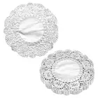 50pcs Lace Paper Doilies 3.5 Inch Silver Round Disposable Paper Placemats