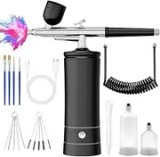 Aepto Airbrush for Nails Cordless Portable Airbrush Kit with Compressor 2 Levels 48 Psi High Pressure Rechargeable Air Brush Machine with 0.3mm Nozzle for Nail Art, Makeup, Painting, Cake Decor