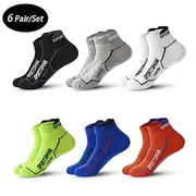 Men's 6 Pack Multi Packs Socks Ankle Socks Low Cut Socks Running Socks Casual Socks Black White Color Color Block Sports Outdoor Casual Daily Basic Medium Spr