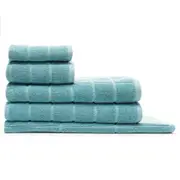 5pc Sheraton Luxury Maison Subway Towel Pack Set Home 100% Cotton Aqua Mist