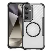 For Samsung Galaxy S24 FE 5G Case, Carbon Texture, MagSafe Compatible Back Cover, Black