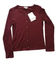 Love Fire Girls Designer Cabernet Button Front Ribbed Top Shirt NEW Tags Size M
