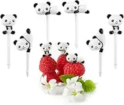 8pcs/Set Cartoon Animal Fruit Fork Panda Lunch Picks, Kids Snack Dessert Decoration Mini Forks Toothpick Lunch Salad Decoration Accessories Cake Picks (Panda)