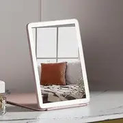 Embellir Makeup Mirror with Light, 13.5 x 20cm Hollywood Mirrors LED Lights Portable Foldable Vanity Beauty Salon Professional Illumination Brightness, Cool Warm White Lighting Reflection Pink