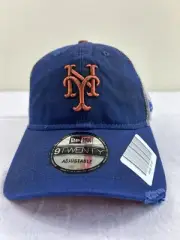 New York Mets Rustic Blue Trucker Hat Baseball Adjustable New Era 9Twenty New