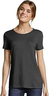 [Hanes] MO150 Ladies' Modal Triblend Scoop T-Shirt Blk Hthr Trblnd 3Xl